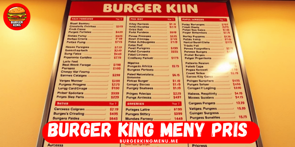 Burger King Meny Pris